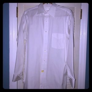 Van Heusen White Cufflink Button Down 15 32/33
